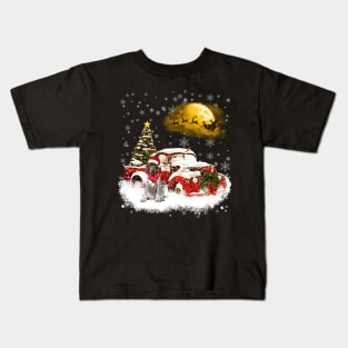 Red Truck Xmas Tree German Shorthaired Pointer Christmas Kids T-Shirt